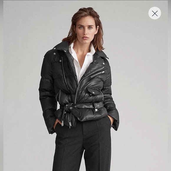 Polo Ralph Lauren Jackets & Blazers - New Polo Ralph Lauren Down Moto Puffer Black Jacket Women’s Size Large